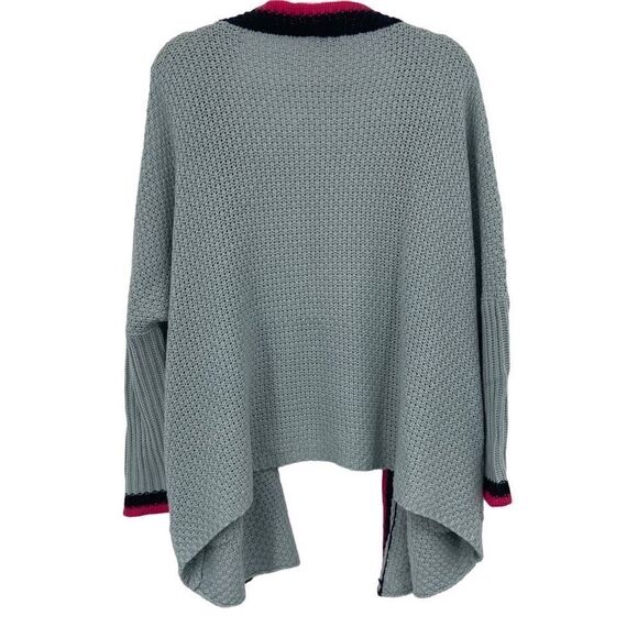 Umgee Oversized Slouchy Open Front Cardigan Sweater Blue S/M - Picture 5 of 6